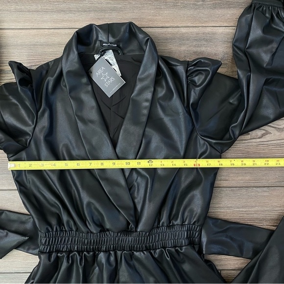 Area Stars Faux Leather Blazer Romper - Picture 11 of 16